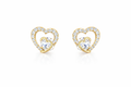 Crystal heart shaped studs