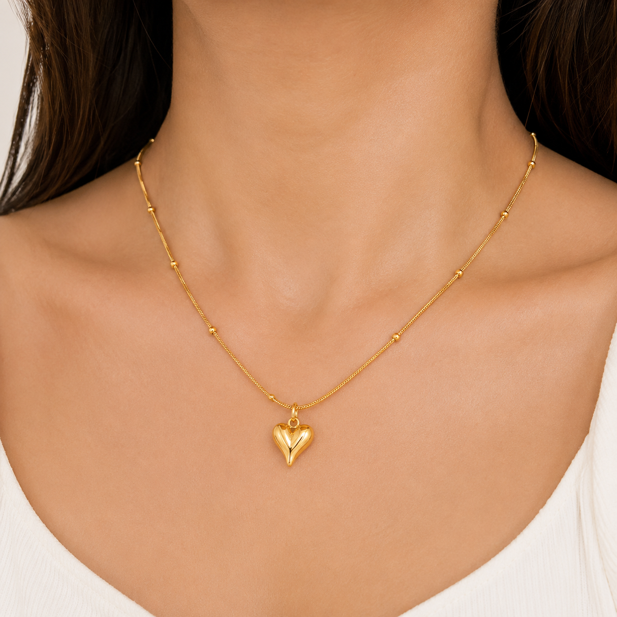 Amoura Beaded Heart Necklace