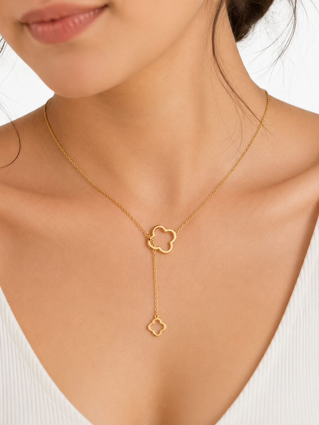 Adjustable Clover Cascade Necklace