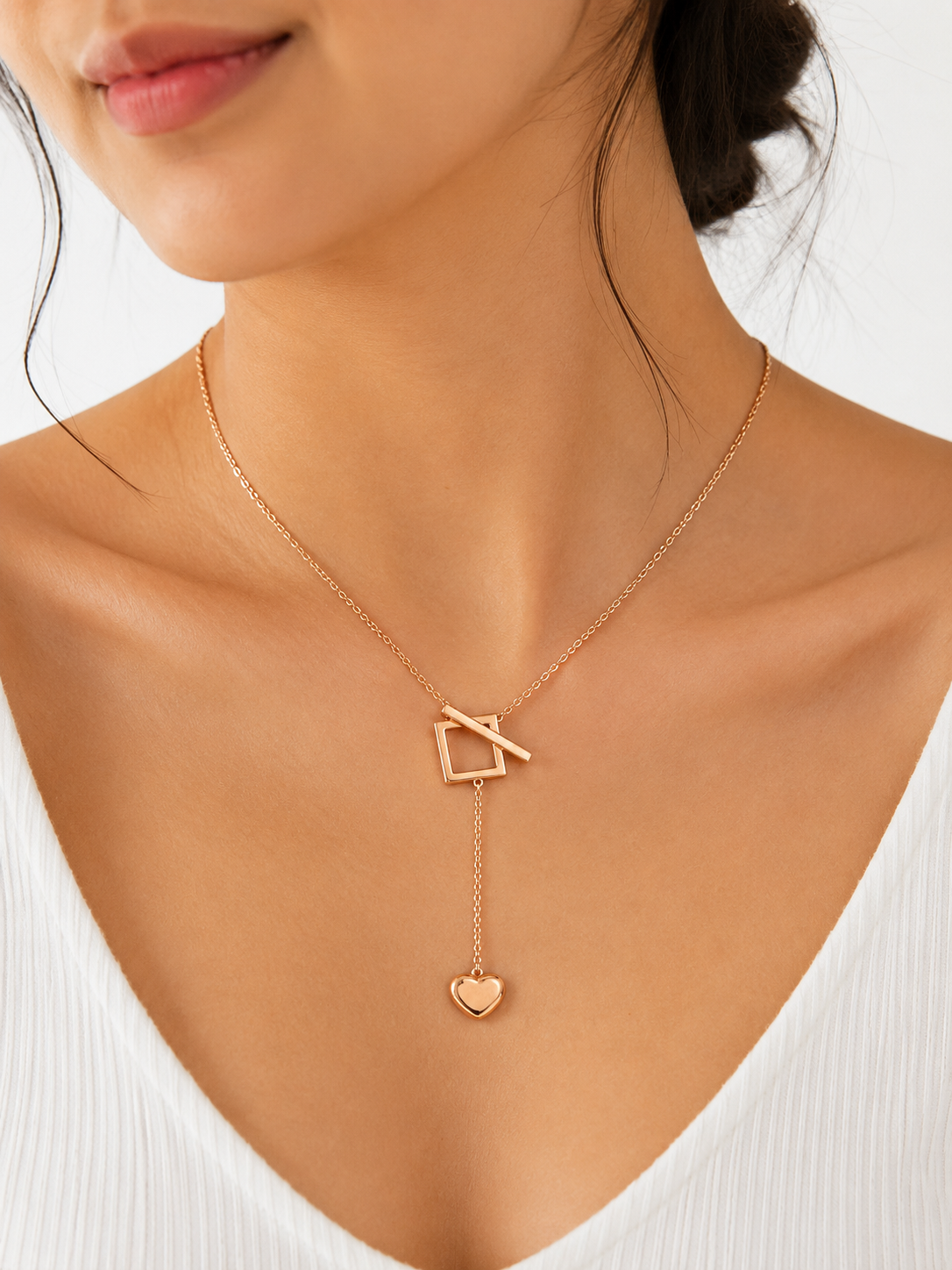 Adjustable Geo Heart Necklace