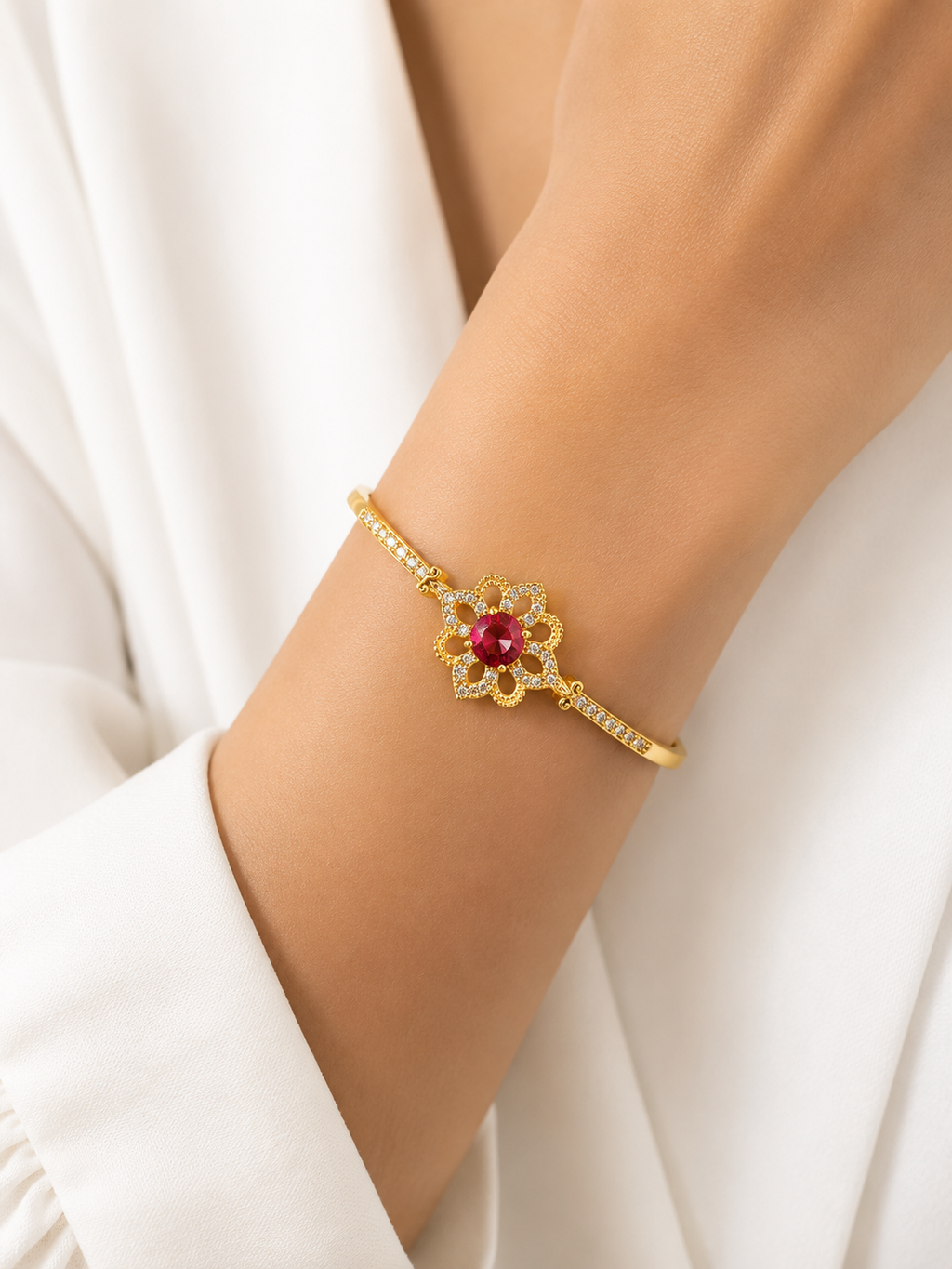Ruby Blossom Bracelet