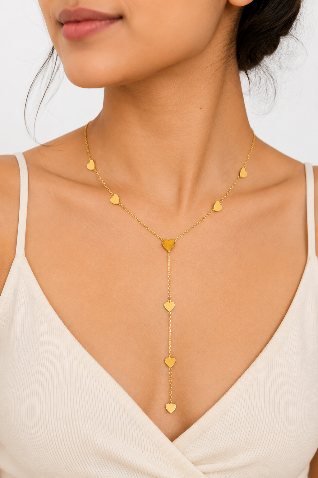 Luna Heart Lariat Necklace