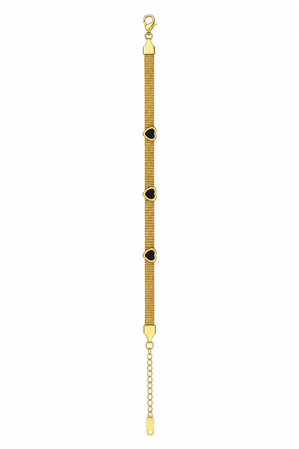 Midnight Mesh Heart Bracelet| 18k gold plated| Anti Tarnish