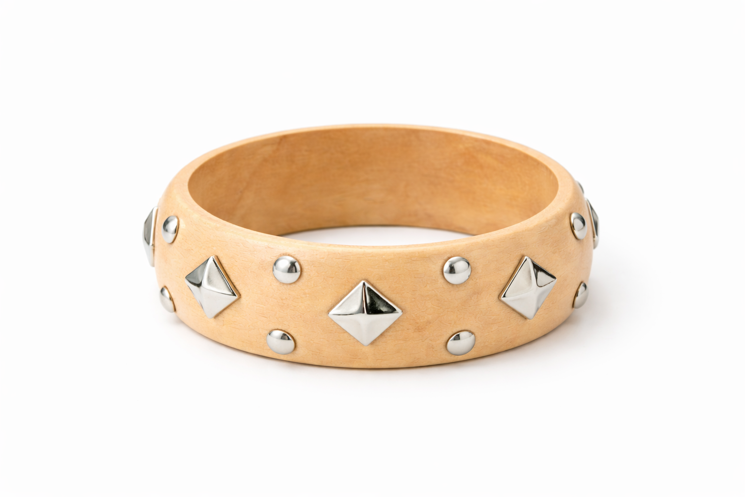 Ivory Wood Cuff Bangle