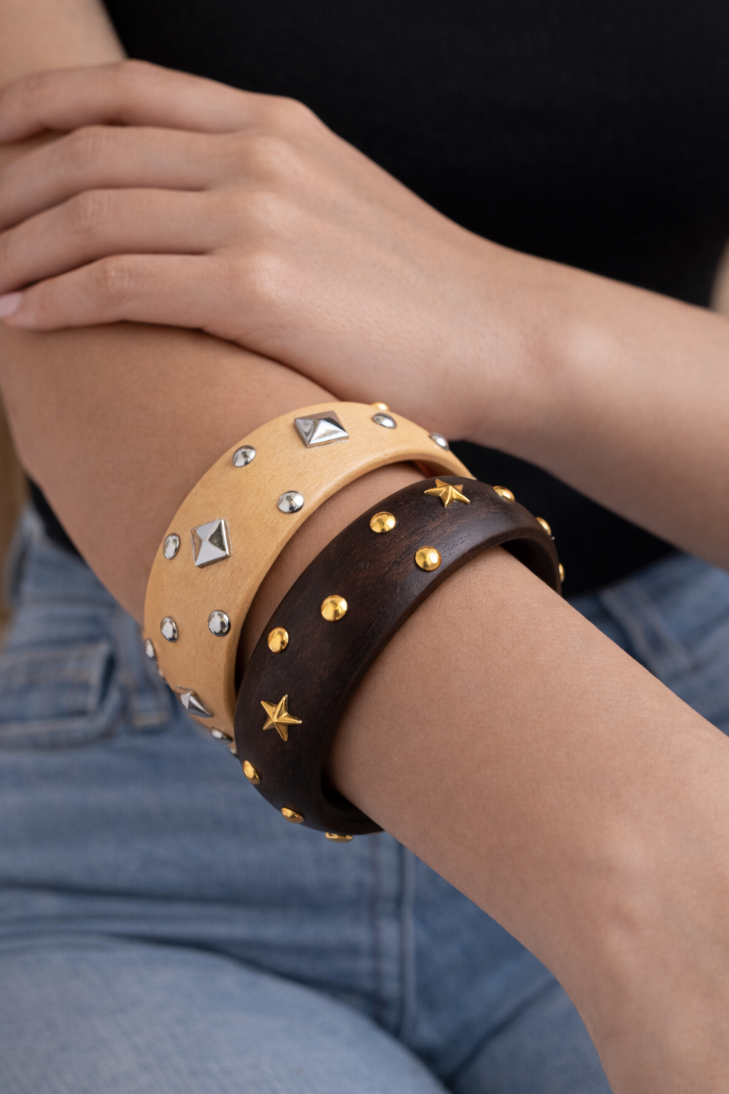Ivory Wood Cuff Bangle