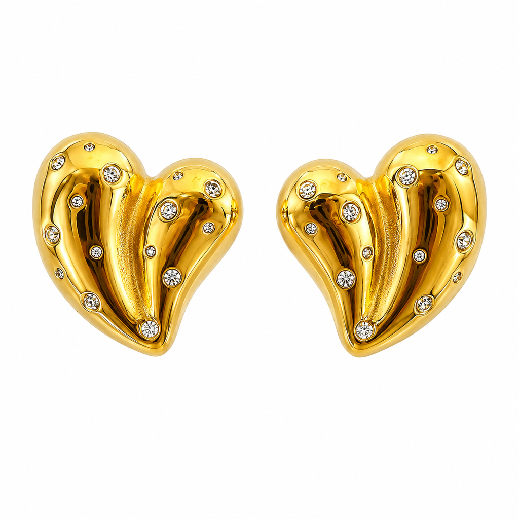 Golden Heartbeat Studs