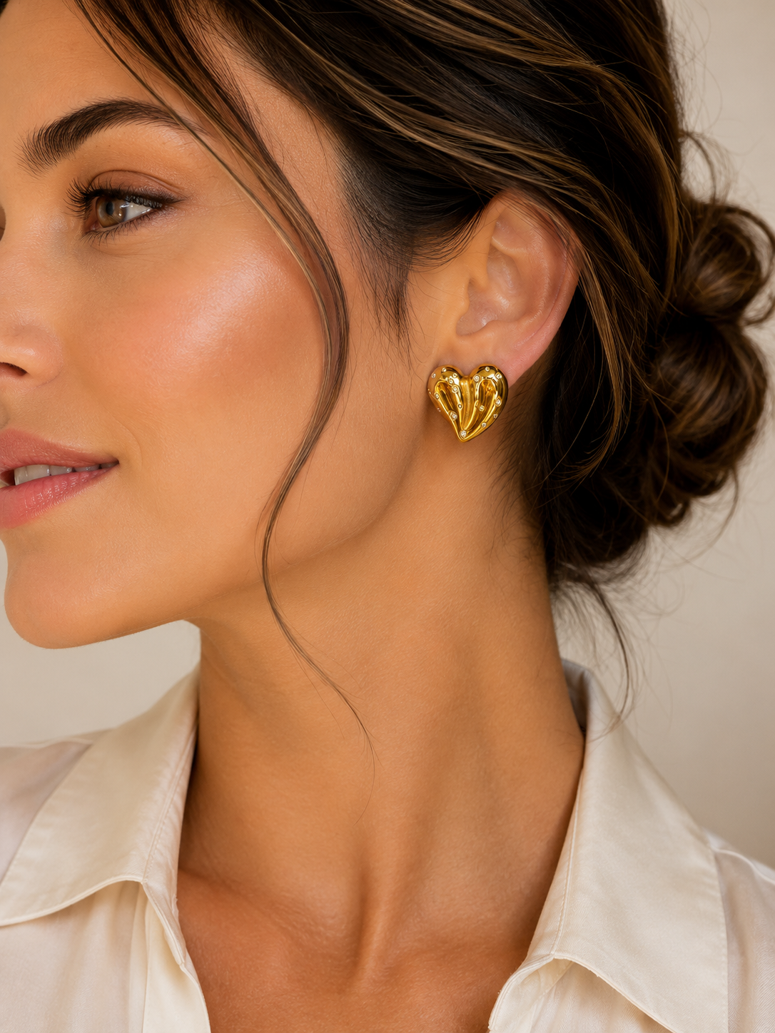 Golden Heartbeat Studs