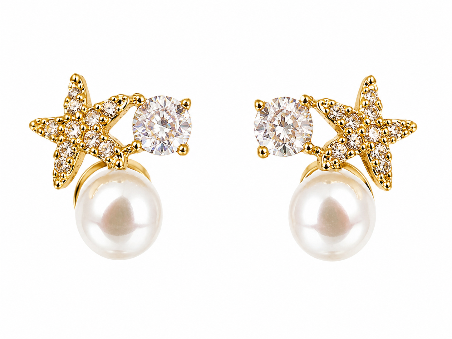 Pearl Tide Star Studs